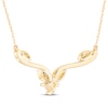 Thumbnail Image 2 of Princess-Cut Diamond Chevron Leaf Necklace 1/4 ct tw 10K Yellow Gold 19"