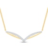 Thumbnail Image 1 of Diamond Curved Chevron Necklace 1/3 ct tw 10K Yellow Gold 18&quot;