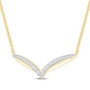 Thumbnail Image 2 of Diamond Curved Chevron Necklace 1/3 ct tw 10K Yellow Gold 18&quot;