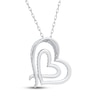 Thumbnail Image 3 of Diamond Tilted Double Heart Necklace 1/2 ct tw 10K White Gold 18&quot;