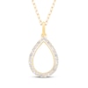 Thumbnail Image 1 of Diamond Open Teardrop Necklace 1/6 ct tw 10K Yellow Gold 18&quot;