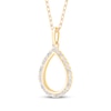 Thumbnail Image 2 of Diamond Open Teardrop Necklace 1/6 ct tw 10K Yellow Gold 18&quot;