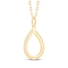 Thumbnail Image 3 of Diamond Open Teardrop Necklace 1/6 ct tw 10K Yellow Gold 18&quot;