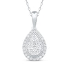 Thumbnail Image 1 of Multi-Diamond Teardrop-Shaped Necklace 1/2 ct tw 10K White Gold 18&quot;