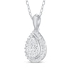 Thumbnail Image 2 of Multi-Diamond Teardrop-Shaped Necklace 1/2 ct tw 10K White Gold 18&quot;