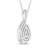 Thumbnail Image 3 of Multi-Diamond Teardrop-Shaped Necklace 1/2 ct tw 10K White Gold 18&quot;