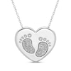 Thumbnail Image 1 of Diamond Baby Feet Heart Necklace 1/6 ct tw Sterling Silver 18&quot;