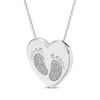 Thumbnail Image 2 of Diamond Baby Feet Heart Necklace 1/6 ct tw Sterling Silver 18&quot;