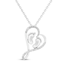 Thumbnail Image 1 of Diamond Baby Feet Heart Necklace 1/10 ct tw Sterling Silver 18&quot;