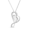 Thumbnail Image 2 of Diamond Baby Feet Heart Necklace 1/10 ct tw Sterling Silver 18&quot;