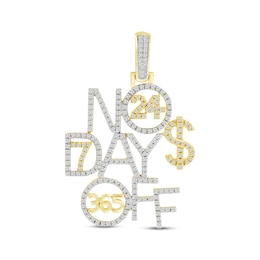 Men's Diamond &quot;No Days Off&quot; Charm 1/2 ct tw 10K Yellow Gold