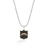 Thumbnail Image 1 of True Fans Los Angeles Chargers 3/8 CT. T.W. Black Diamond and Enamel Reversible Shield Necklace in 10K Yellow Gold & Sterling Silver