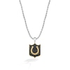 Thumbnail Image 1 of True Fans Indianapolis Colts 3/8 CT. T.W. Black Diamond and Enamel Reversible Shield Necklace in 10K Yellow Gold & Sterling Silver