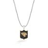 Thumbnail Image 1 of True Fans Jacksonville Jaguars 3/8 CT. T.W. Black Diamond and Enamel Reversible Shield Necklace in 10K Yellow Gold & Sterling Silver