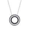 Thumbnail Image 1 of Black & White Diamond Open Circle Necklace 1/2 ct tw Sterling Silver 18&quot;