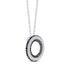 Thumbnail Image 2 of Black & White Diamond Open Circle Necklace 1/2 ct tw Sterling Silver 18&quot;