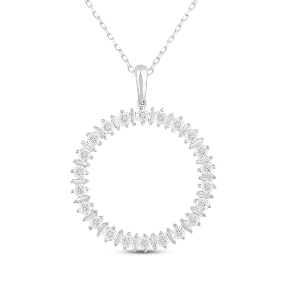 Diamond Circle Necklace 1/10 ct tw Sterling Silver 18"
