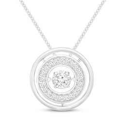 Unstoppable Love Diamond Circles Necklace 1/5 ct tw Sterling Silver 18&quot;