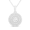 Thumbnail Image 1 of Diamond Triple Halo Necklace 1/2 ct tw 10K White Gold 18&quot;