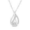 Thumbnail Image 0 of Love Ignited Diamond Flame Slide Necklace 1/20 ct tw Sterling Silver 18"