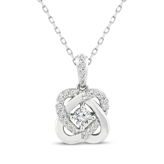 Center of Me Diamond Necklace 1/4 ct tw 10K White Gold 18"