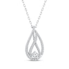 Thumbnail Image 0 of Love Ignited Diamond Flame Slide Necklace 1/2 ct tw 10K White Gold 18"