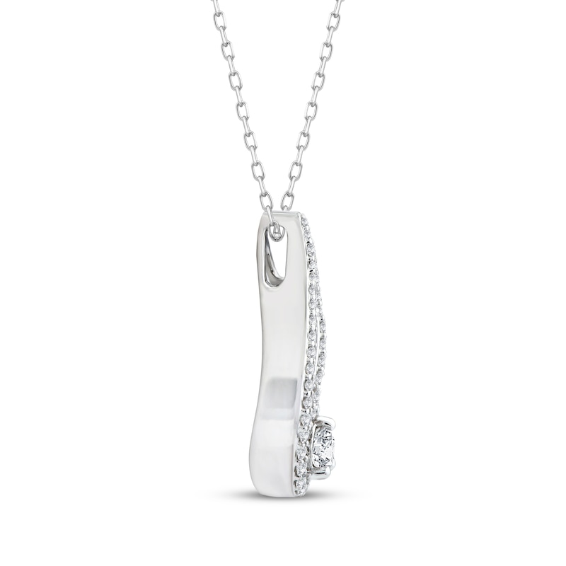 Love Ignited Diamond Flame Slide Necklace 1/2 ct tw 10K White Gold 18"