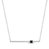 Thumbnail Image 0 of Black & White Diamond Bar Necklace 1/10 ct tw Sterling Silver 18"