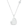 Thumbnail Image 1 of Diamond Bezel Station Heart Necklace 1/15 ct tw Sterling Silver 18&quot;