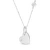 Thumbnail Image 2 of Diamond Bezel Station Heart Necklace 1/15 ct tw Sterling Silver 18&quot;