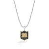 Thumbnail Image 1 of True Fans Cincinnati Bengals 3/8 CT. T.W. Black Diamond and Enamel Reversible Shield Necklace in 10K Yellow Gold & Sterling Silver