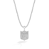Thumbnail Image 1 of True Fans Detroit Lions 3/8 CT. T.W. Black Diamond and Enamel Reversible Shield Necklace in 10K Yellow Gold & Sterling Silver