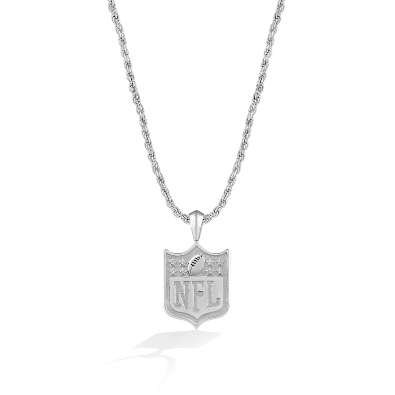 Main Image 2 of True Fans Kansas City Chiefs 3/8 CT. T.W. Black Diamond and Enamel Reversible Shield Necklace in 10K Yellow Gold & Sterling Silver