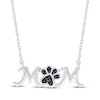 Thumbnail Image 1 of Black Diamond Accent &quot;Mom&quot; Paw Print Necklace Sterling Silver 18&quot;