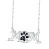 Thumbnail Image 2 of Black Diamond Accent &quot;Mom&quot; Paw Print Necklace Sterling Silver 18&quot;