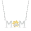 Thumbnail Image 1 of Diamond Accent &quot;Mom&quot; Paw Print Necklace Sterling Silver & 10K Yellow Gold 18&quot;