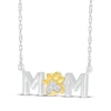 Thumbnail Image 2 of Diamond Accent &quot;Mom&quot; Paw Print Necklace Sterling Silver & 10K Yellow Gold 18&quot;