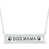 Thumbnail Image 1 of Diamond &quot;Dog Mama&quot; Bar Necklace 1/10 ct tw Sterling Silver 18&quot;