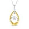 Thumbnail Image 1 of Unstoppable Love Diamond Teardrop Necklace 1/10 ct tw Sterling Silver & 10K Yellow Gold 18&quot;