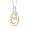 Thumbnail Image 2 of Unstoppable Love Diamond Teardrop Necklace 1/10 ct tw Sterling Silver & 10K Yellow Gold 18&quot;