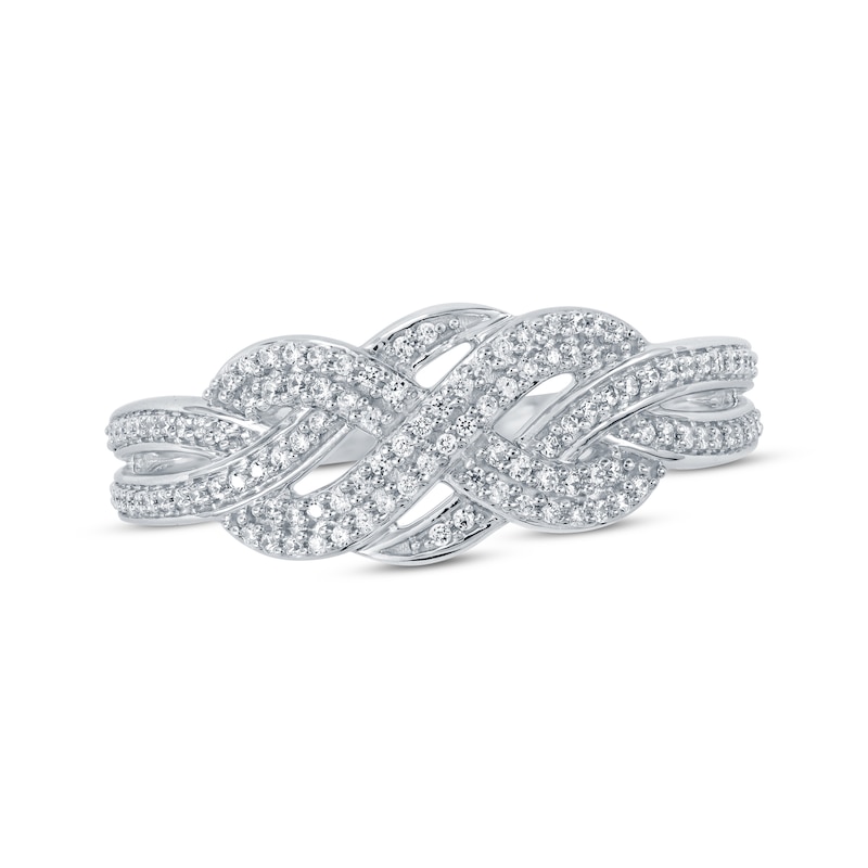 Main Image 1 of Diamond Infinity Knot Ring 1/4 ct tw 10K White Gold