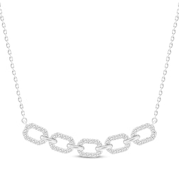Linked Always Diamond Smile Necklace 1/2 ct tw 10K White Gold 18&quot;