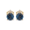 Thumbnail Image 2 of London Blue Topaz & Diamond Stud Earrings 1/20 ct tw 10K Yellow Gold