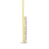 Thumbnail Image 2 of Baguette & Round-Cut Diamond Bar Necklace 1/4 ct tw 10K Yellow Gold 17.5&quot;