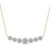 Thumbnail Image 1 of Multi-Diamond Circles Curved Bar Necklace 1/2 ct tw 10K Yellow Gold 18&quot;