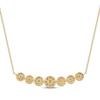 Thumbnail Image 3 of Multi-Diamond Circles Curved Bar Necklace 1/2 ct tw 10K Yellow Gold 18&quot;