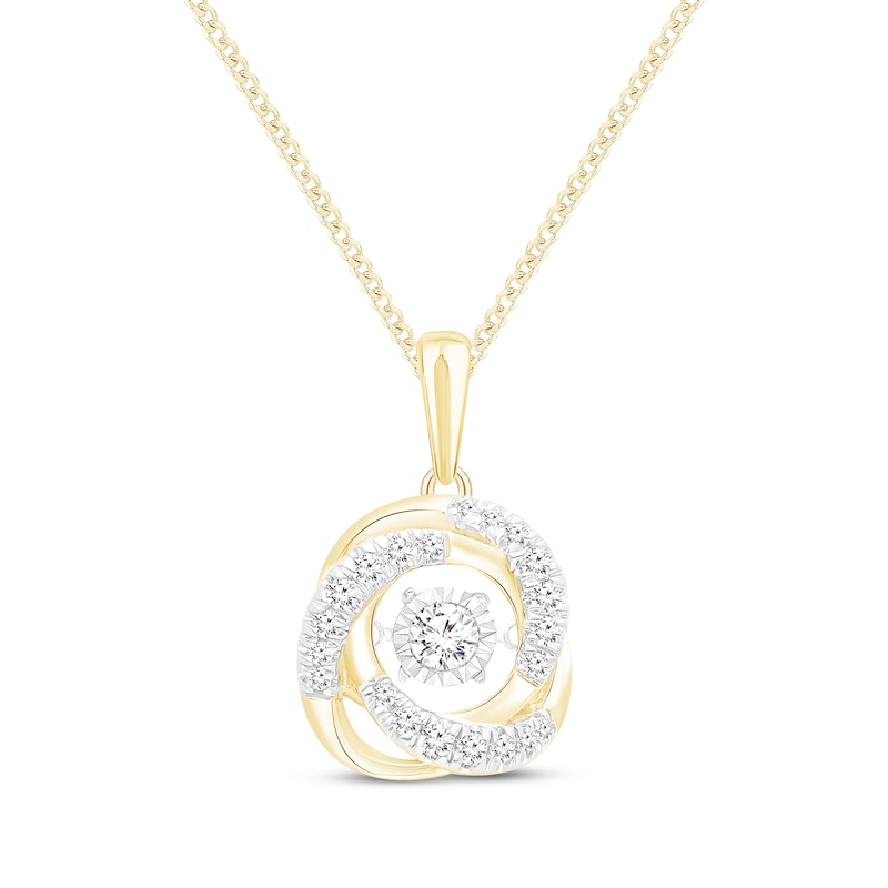 Main Image 1 of Unstoppable Love Diamond Knot Necklace 1/5 ct tw 10K Yellow Gold 19&quot;