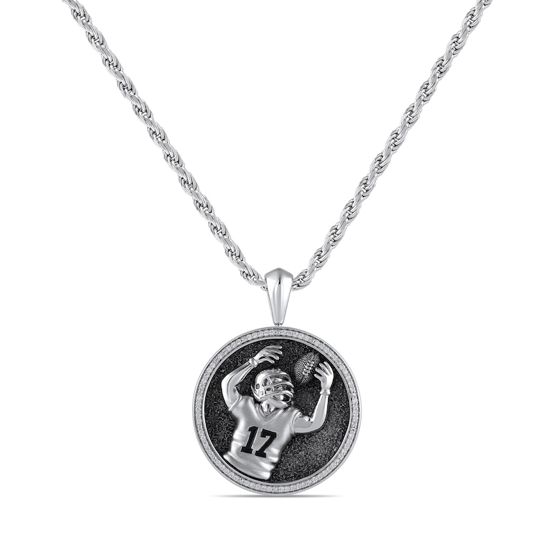 Main Image 1 of True Fans Player's Association Sterling Silver Pendant showcasing Davante Adams of the Las Vegas Raiders