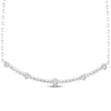 Thumbnail Image 0 of Threads of Love Diamond Station Smile Necklace 1/6 ct tw 10K White Gold 19.75"