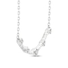 Thumbnail Image 1 of Threads of Love Diamond Station Smile Necklace 1/6 ct tw 10K White Gold 19.75"